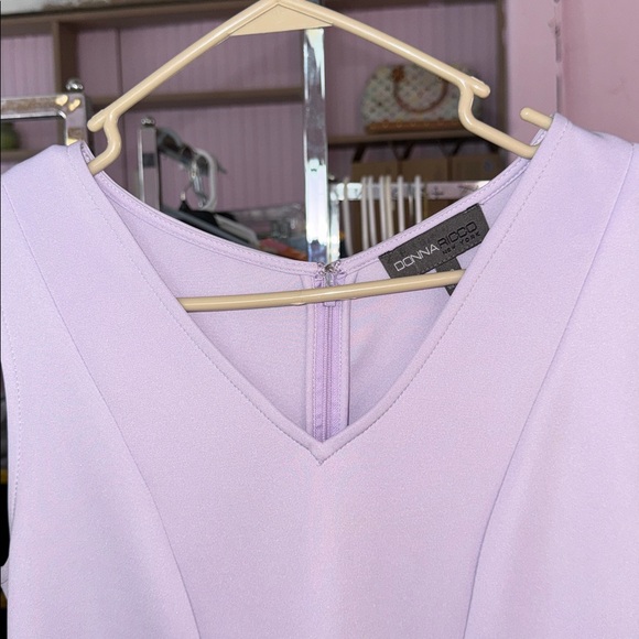 Donna Ricco Lavender Scuba Fit & Flare Dress - Size 12 spring - Picture 4 of 6